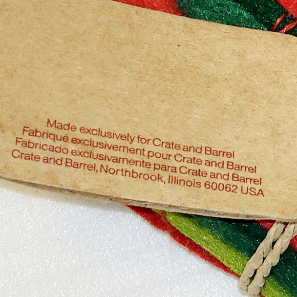 NEW Crate and Barrel Red and Green Felt Scarf Christmas Tree Garland 6 ft - Picture 6 of 6